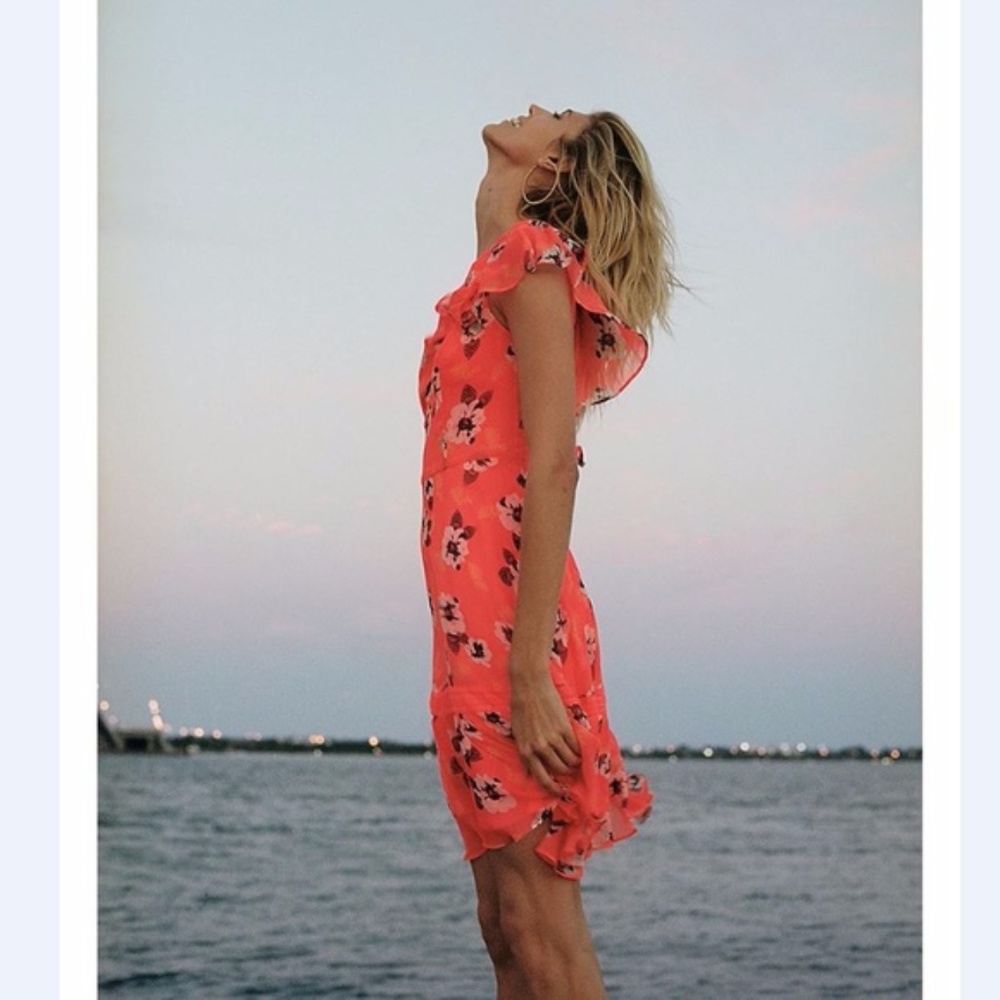 NWT! Express Floral Ruffle Dress - Size 0